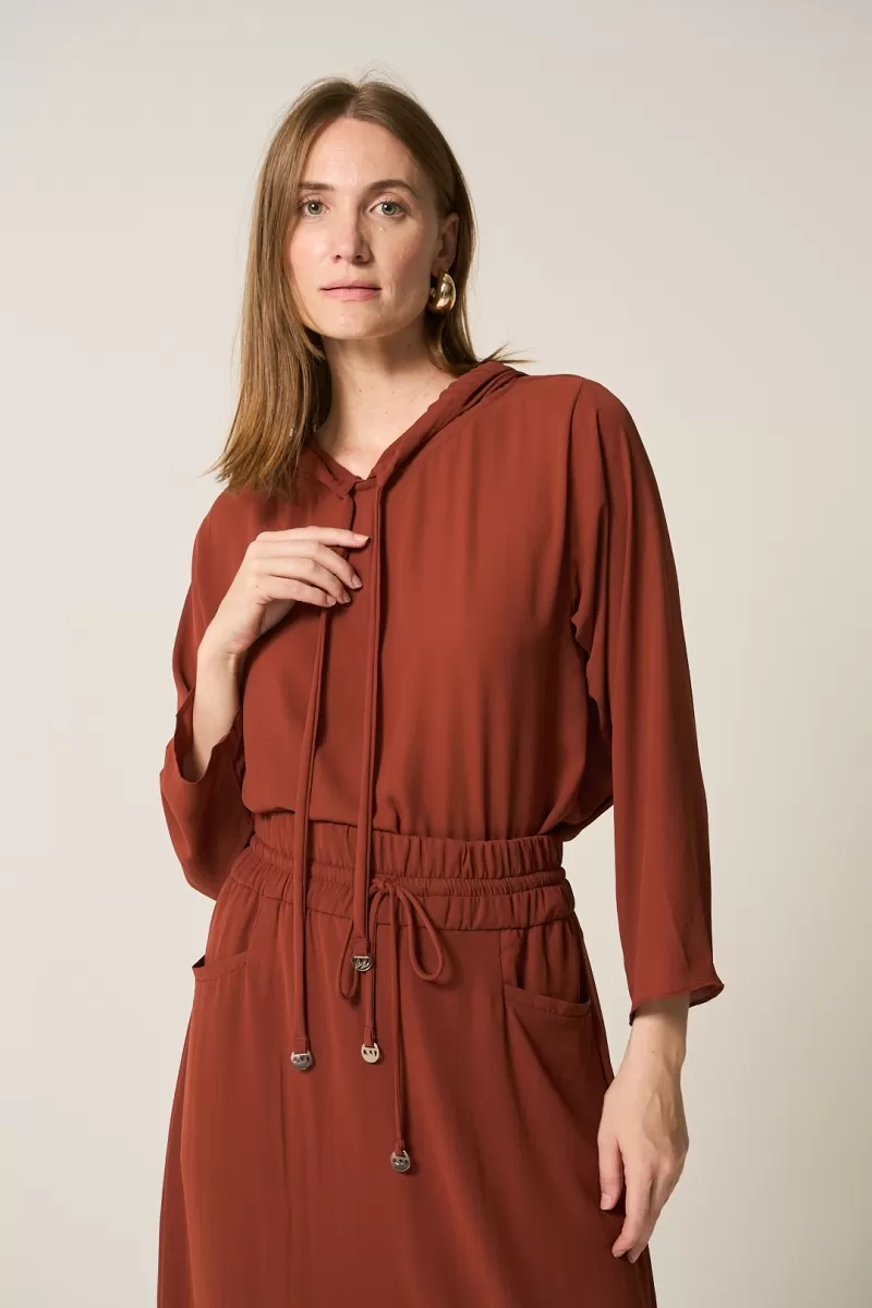 Hidrogênio - DEGAGE HOODED SWEATSHIRT RED EARTH - 20280332 Hidrogênio - DEGAGE HOODED SWEATSHIRT RED EARTH - 20280332