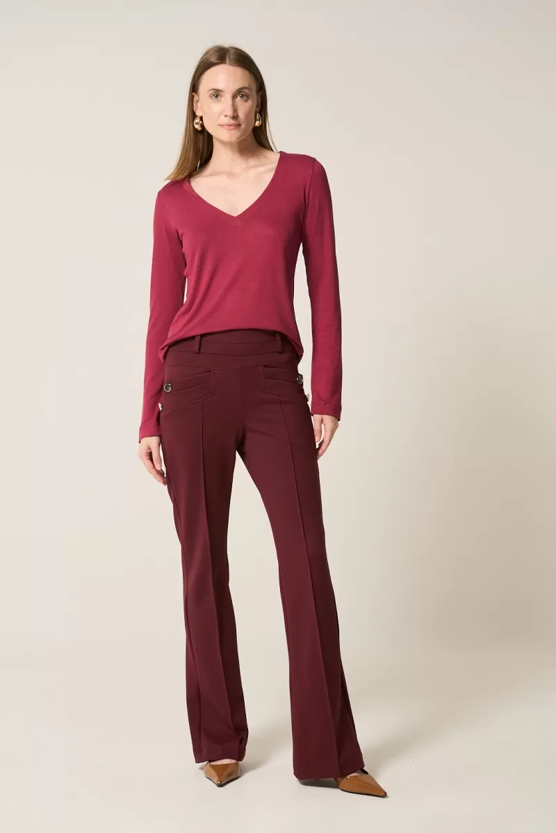 Hidrogênio - FLARE PANTS WITH WINE BLACKBERRY LAPELS - 20359043 Hidrogênio - FLARE PANTS WITH WINE BLACKBERRY LAPELS - 20359043