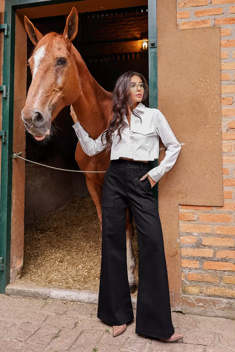 Dot Clothing - Dot Clothing Mandi Twill Pants Black - 2635PRETO