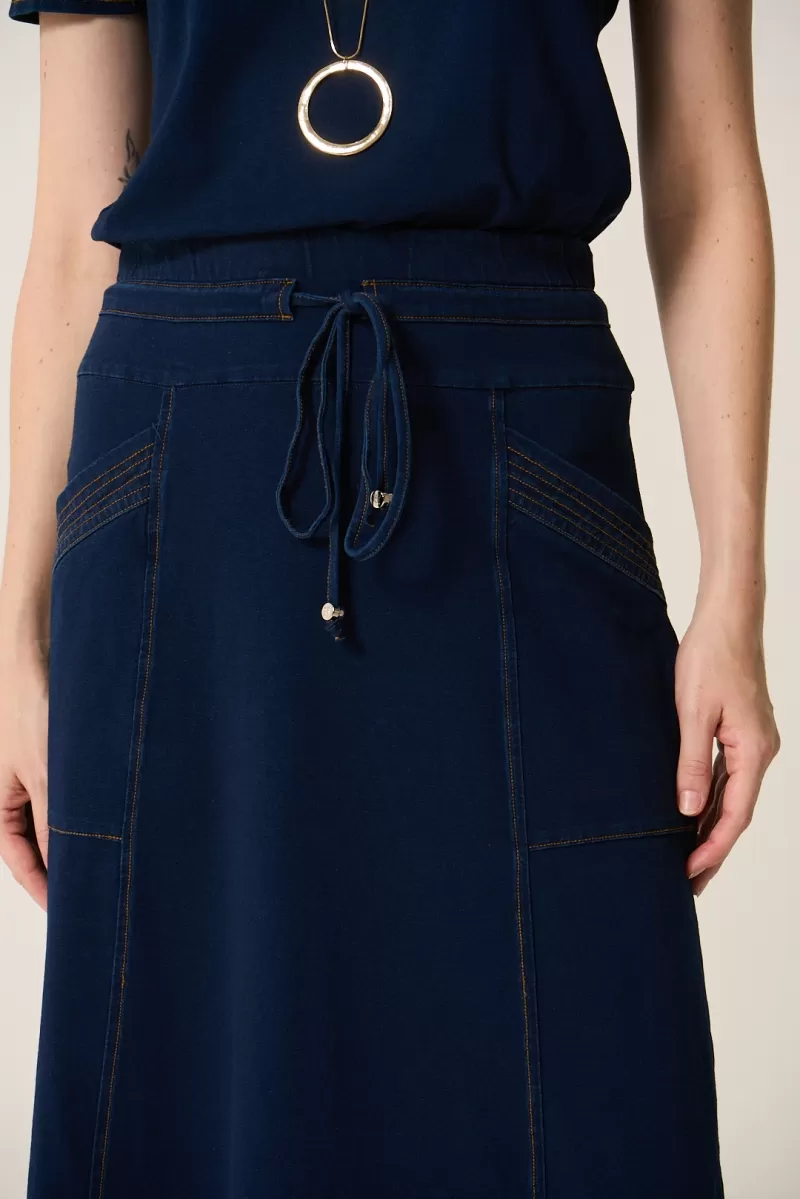 Hidrogênio - LONG SKIRT WITH EVASE CHANNELS AND JEANS POCKET - 20324042 Hidrogênio - LONG SKIRT WITH EVASE CHANNELS AND JEANS POCKET - 20324042