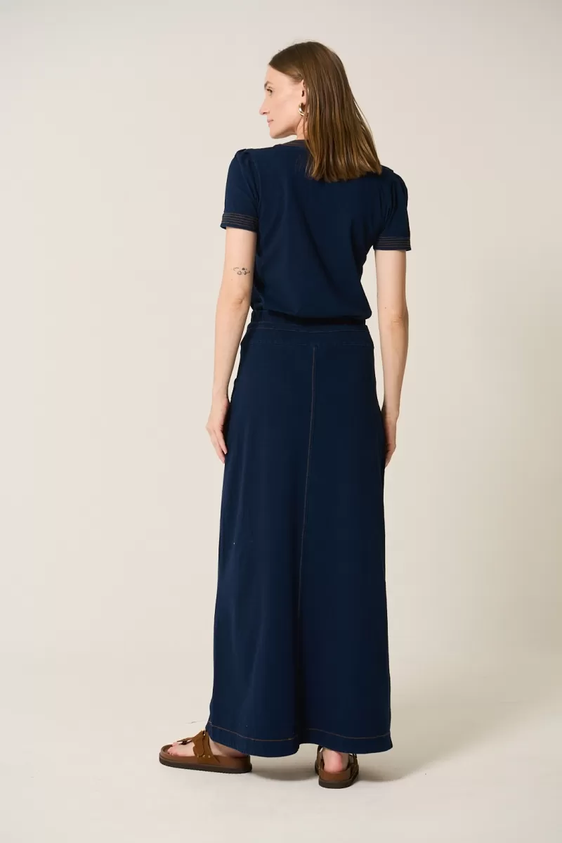 Hidrogênio - LONG SKIRT WITH EVASE CHANNELS AND JEANS POCKET - 20324042 Hidrogênio - LONG SKIRT WITH EVASE CHANNELS AND JEANS POCKET - 20324042