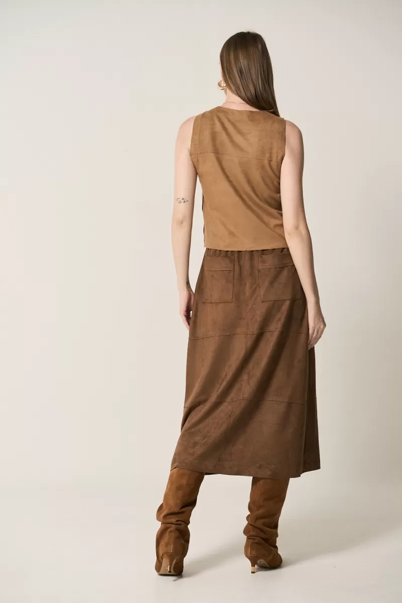 Hidrogênio - NUT BEIGE SUEDE THREAD TANK TOP - 20296296 Hidrogênio - NUT BEIGE SUEDE THREAD TANK TOP - 20296296