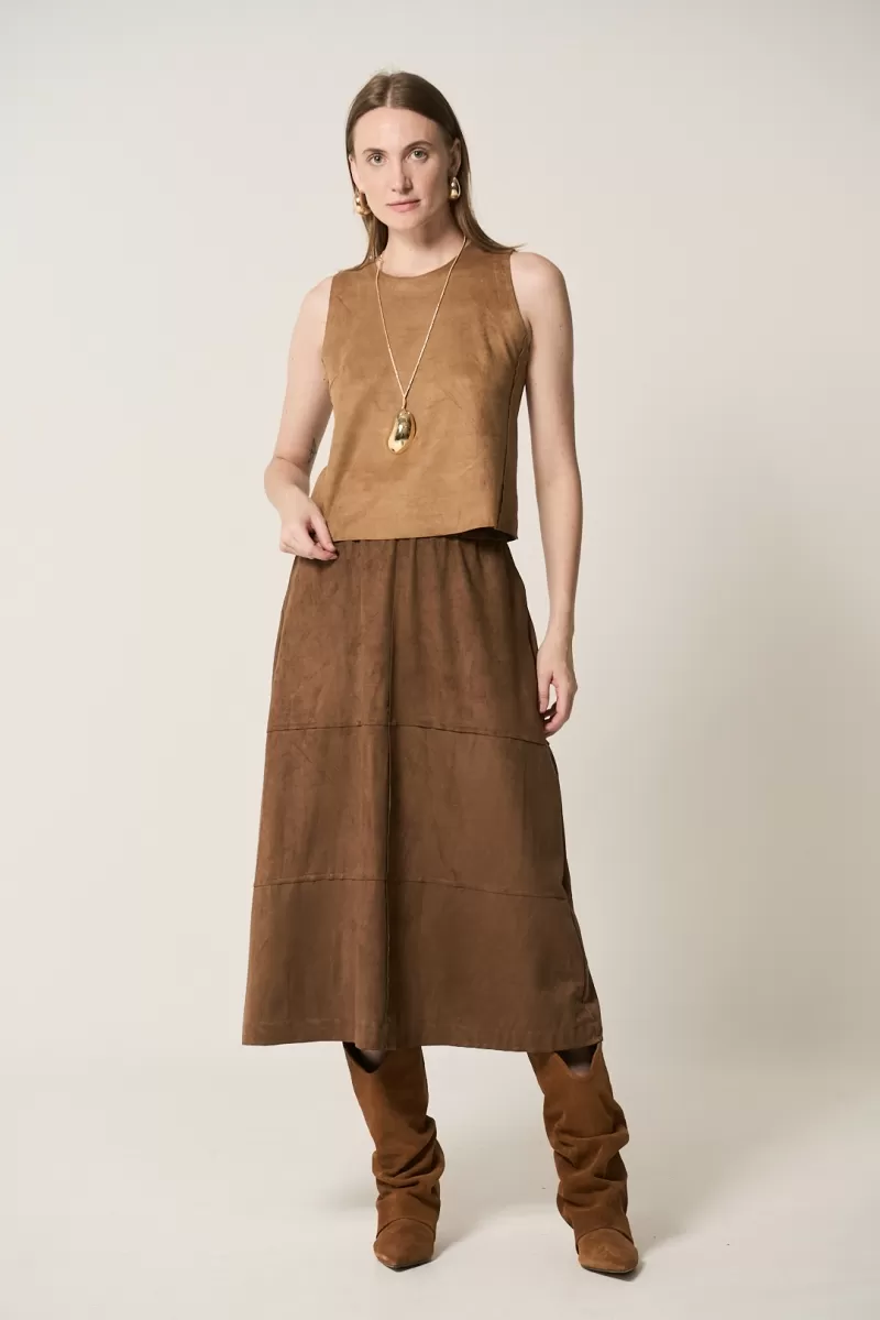 Hidrogênio - NUT BEIGE SUEDE THREAD TANK TOP - 20296296 Hidrogênio - NUT BEIGE SUEDE THREAD TANK TOP - 20296296