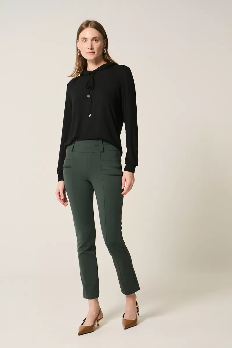 Hidrogênio - LUCIANA GREEN FISHERMAN PANTS WITH POCKETS AND PIPE - 20307009 Hidrogênio - LUCIANA GREEN FISHERMAN PANTS WITH POCKETS AND PIPE - 20307009