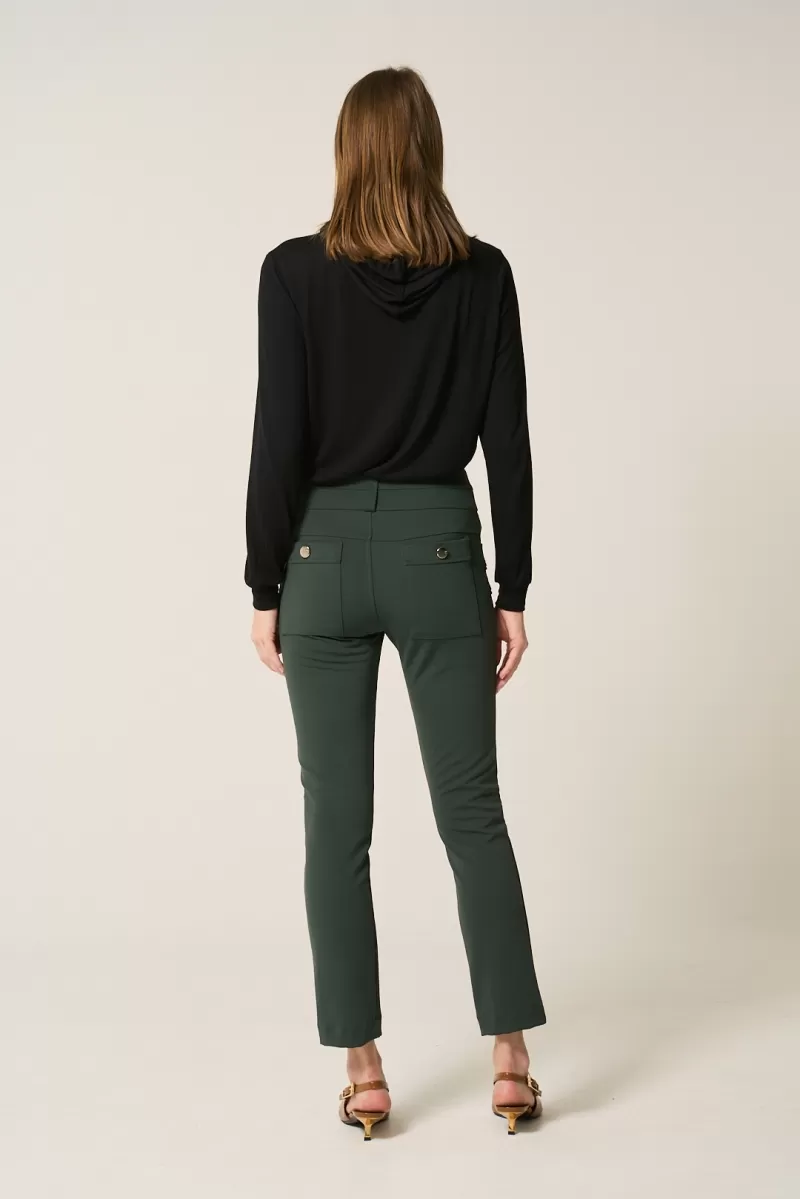 Hidrogênio - LUCIANA GREEN FISHERMAN PANTS WITH POCKETS AND PIPE - 20307009 Hidrogênio - LUCIANA GREEN FISHERMAN PANTS WITH POCKETS AND PIPE - 20307009