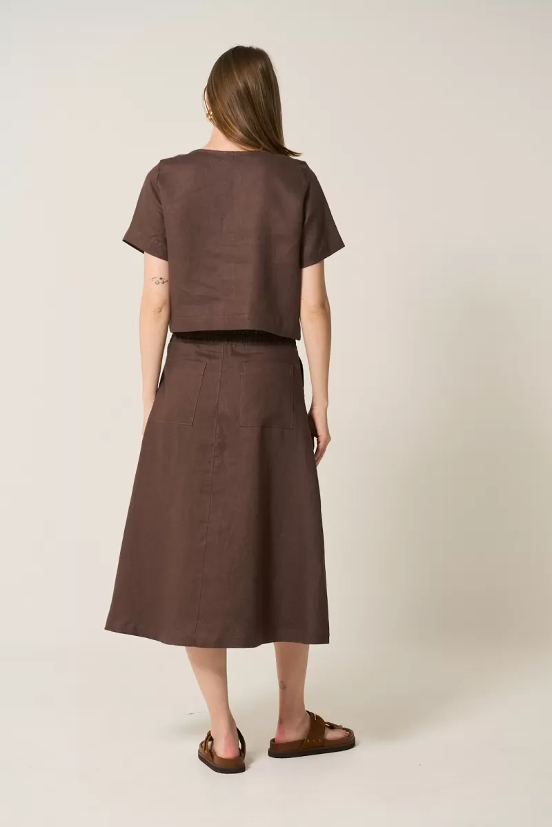 Hidrogênio - 100% BROWN LINEN CROPPED TOP - 19801031 Hidrogênio - 100% BROWN LINEN CROPPED TOP - 19801031