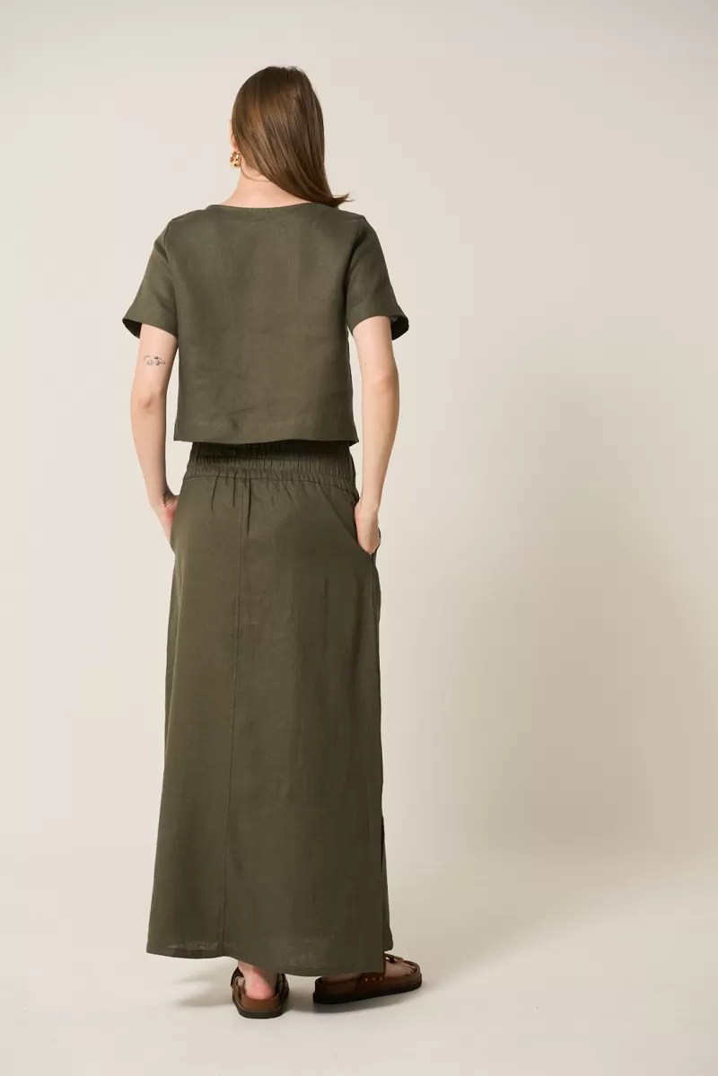 Hidrogênio - 100% MILITARY LINEN CROPPED TOP - 19801005 Hidrogênio - 100% MILITARY LINEN CROPPED TOP - 19801005