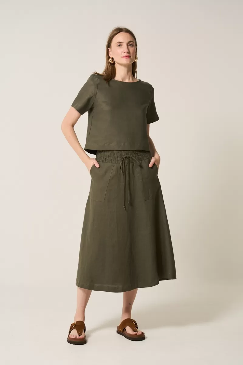 Hidrogênio - 100% MILITARY LINEN CROPPED TOP - 19801005 Hidrogênio - 100% MILITARY LINEN CROPPED TOP - 19801005