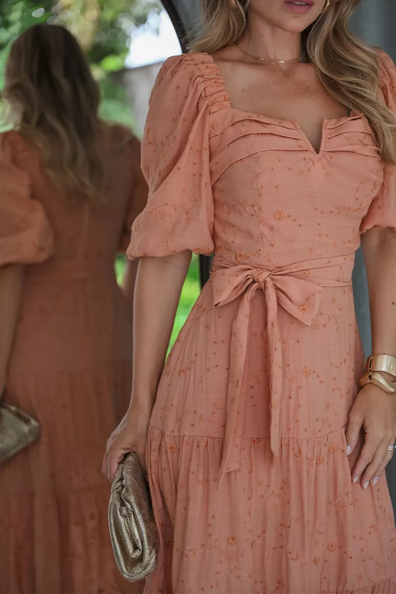 Miss Misses - Dress Marcela Laise 3/4 Sleeve EC/Caramel Stripe - 54499134 Miss Misses - Dress Marcela Laise 3/4 Sleeve EC/Caramel Stripe - 54499134