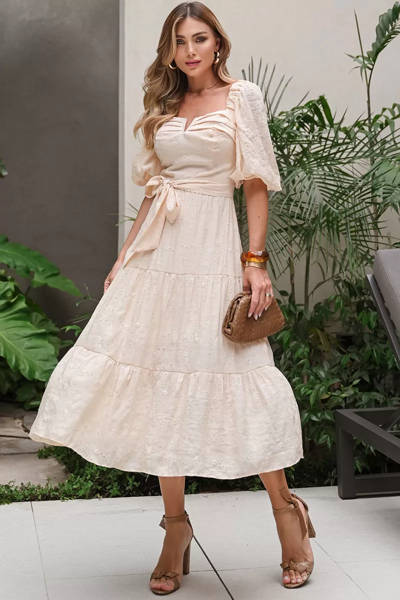 Miss Misses - Dress Marcela Laise Sleeve 3/4 EC/ Stripe Beige - 54499215