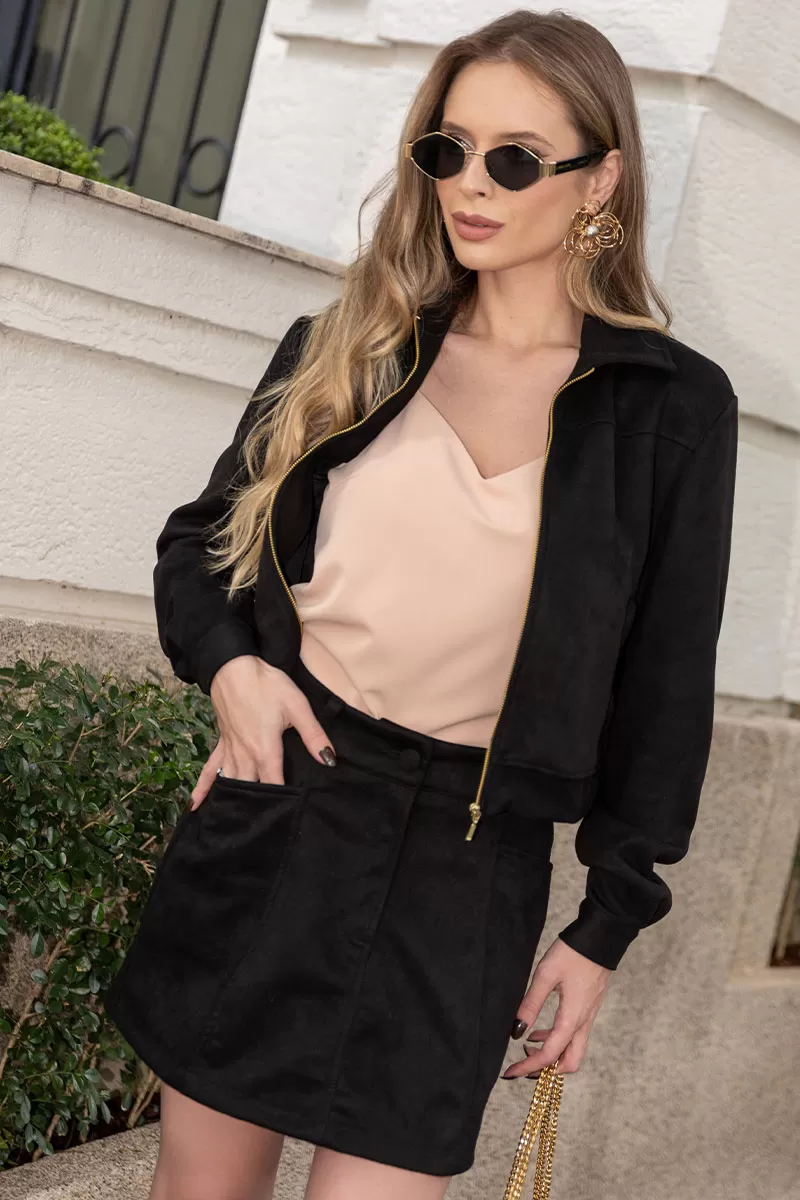 Miss Misses - Nadia Short Skirt with Caramel Coast Zipper - 54549001 Miss Misses - Nadia Short Skirt with Caramel Coast Zipper - 54549001