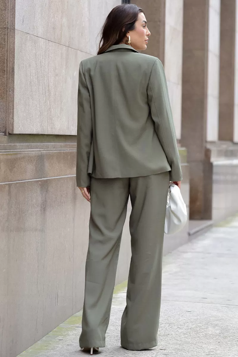 Miss Misses - Helene Blazer with EC Lapel Detail/Moss Green Button - 54509038 Miss Misses - Helene Blazer with EC Lapel Detail/Moss Green Button - 54509038