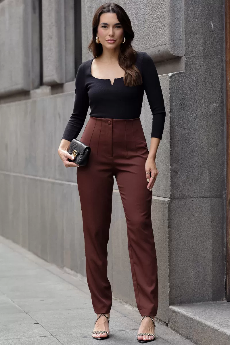 Miss Misses - Erica Ribbed Long Sleeve Shirt with Black Bow - 54495001 Miss Misses - Erica Ribbed Long Sleeve Shirt with Black Bow - 54495001