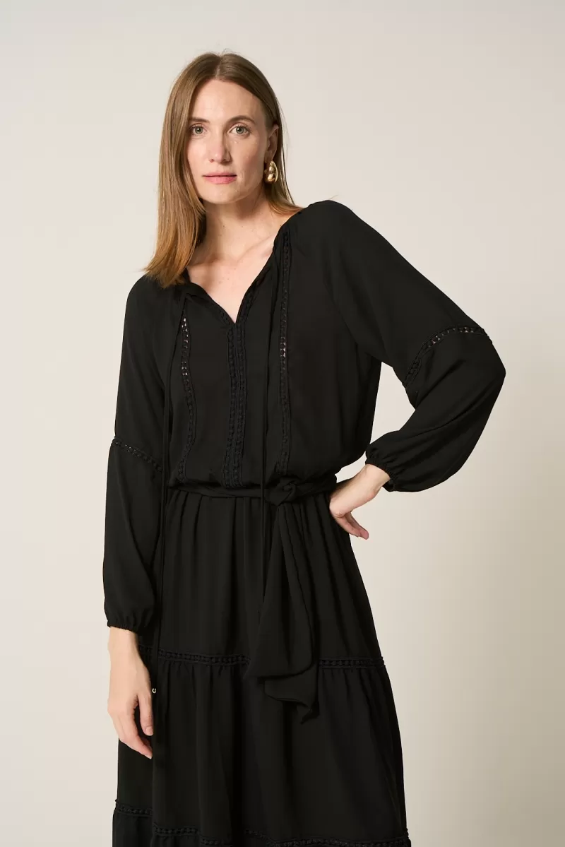 Hidrogênio - BLACK PUFFED RUFFLED DRESS - 20285001 Hidrogênio - BLACK PUFFED RUFFLED DRESS - 20285001