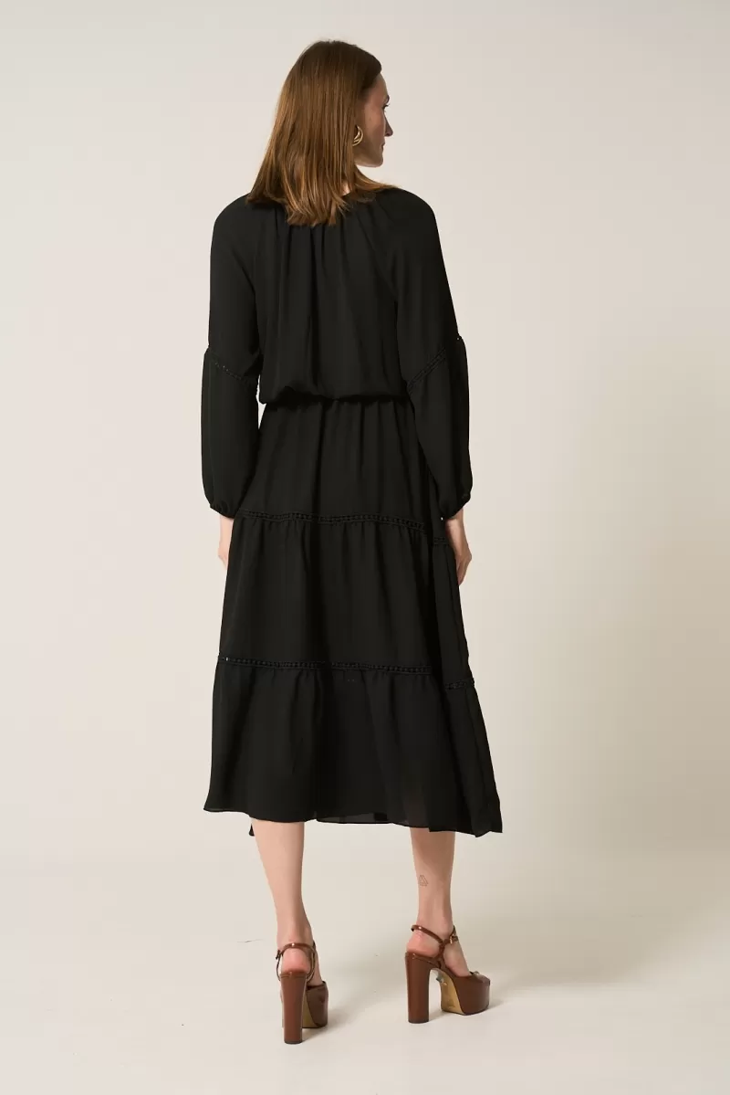 Hidrogênio - BLACK PUFFED RUFFLED DRESS - 20285001 Hidrogênio - BLACK PUFFED RUFFLED DRESS - 20285001