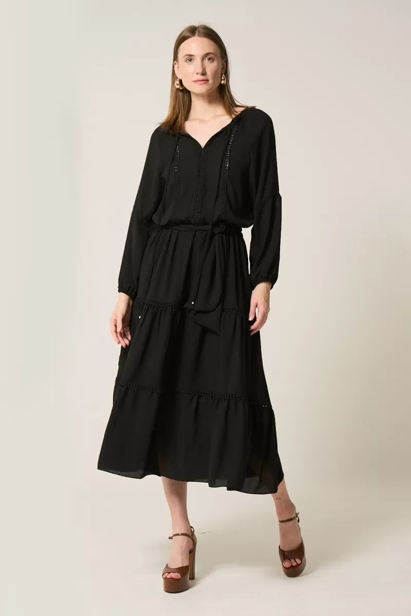 Hidrogênio - BLACK PUFFED RUFFLED DRESS - 20285001 Hidrogênio - BLACK PUFFED RUFFLED DRESS - 20285001