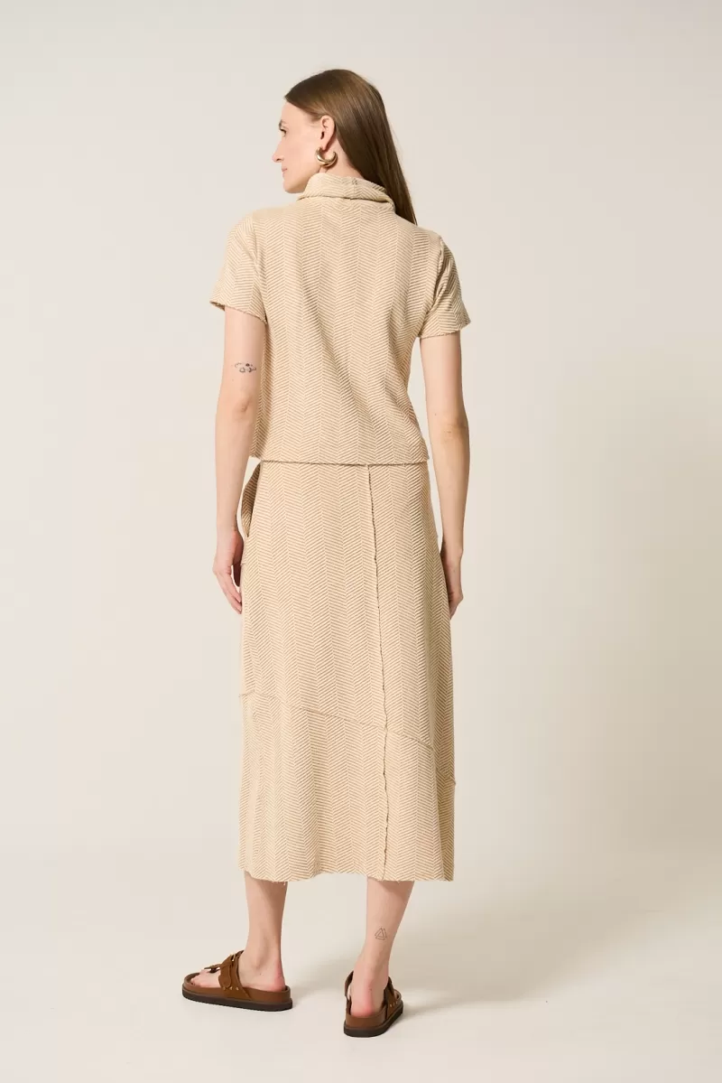 Hidrogênio - BEIGE THREADED HIGH NECK BLOUSE - 20267003 Hidrogênio - BEIGE THREADED HIGH NECK BLOUSE - 20267003