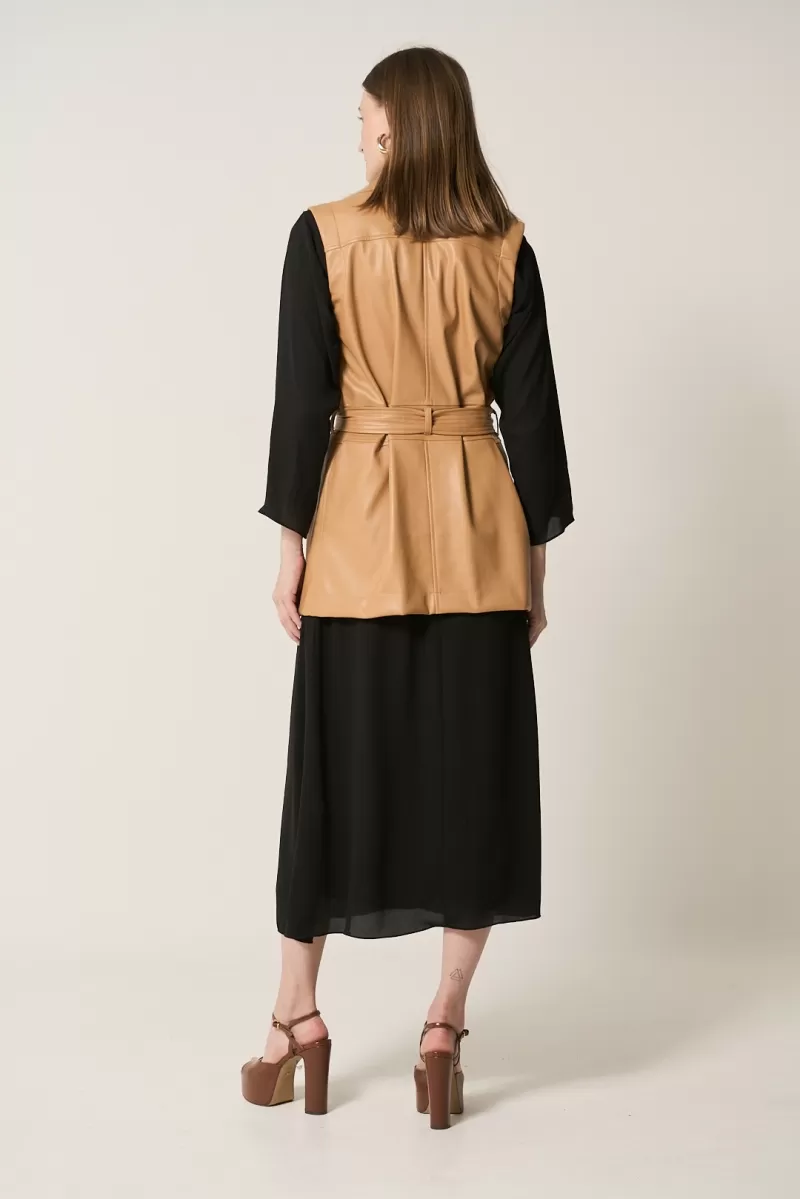 Hidrogênio - CARAMEL UTILITY VEST WITH BAND - 20290029 Hidrogênio - CARAMEL UTILITY VEST WITH BAND - 20290029