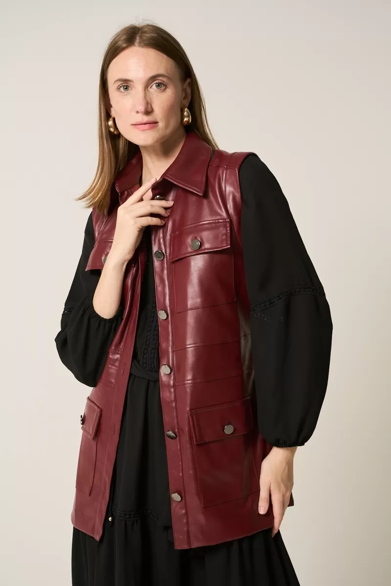 Hidrogênio - WINE UTILITY VEST WITH BAND - 20290043 Hidrogênio - WINE UTILITY VEST WITH BAND - 20290043