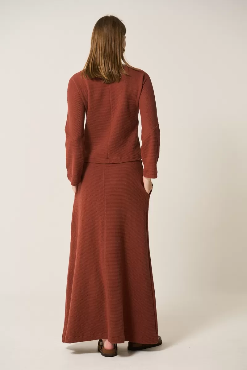 Hidrogênio - BROWN DROP-SHOULDER FLARE SLEEVE BLOUSE - 20313031 Hidrogênio - BROWN DROP-SHOULDER FLARE SLEEVE BLOUSE - 20313031