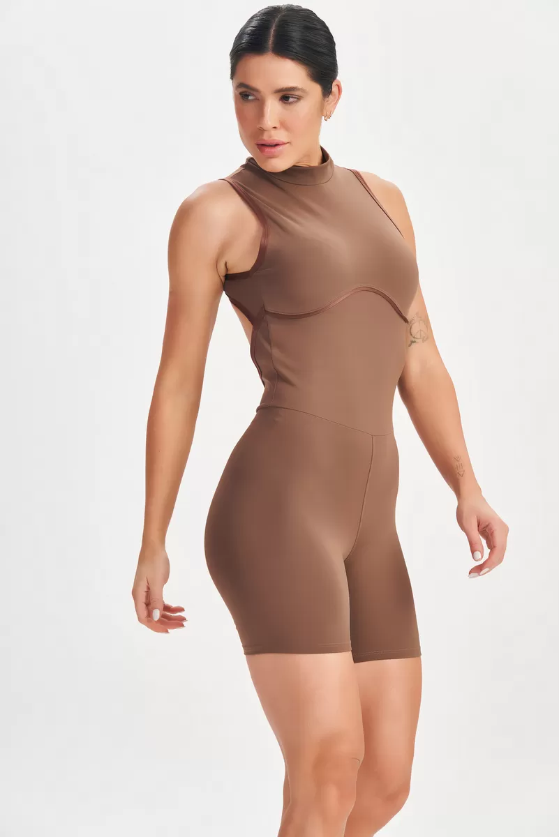 Lets Gym - Dark Brown Romper - 2636MR