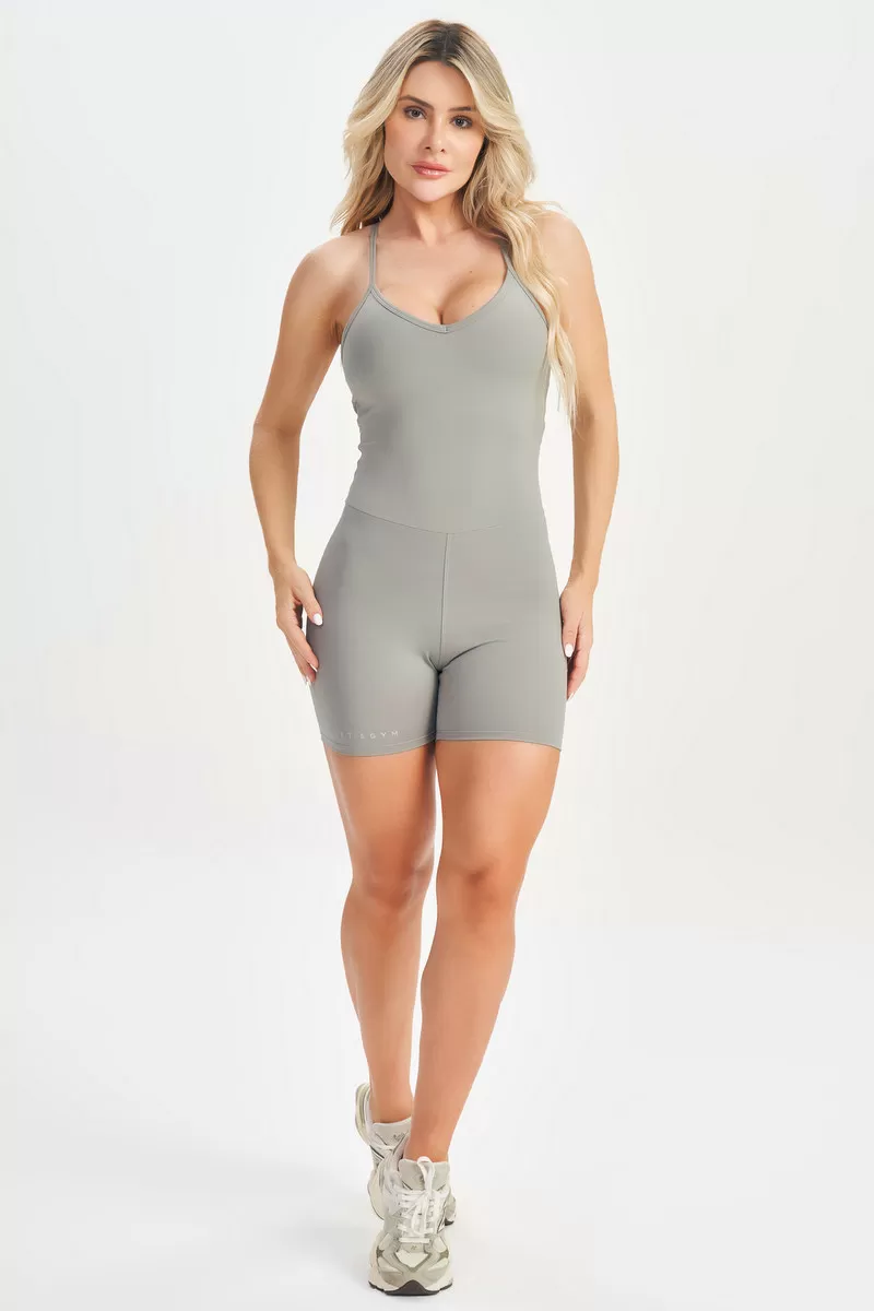 Lets Gym - Romper Chronos Burnt Cement - 2706CQ Lets Gym - Romper Chronos Burnt Cement - 2706CQ