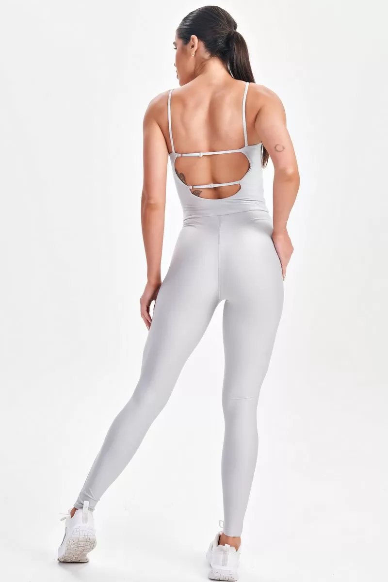 Lets Gym - Silver Contour Jumpsuit - 2675PR Lets Gym - Silver Contour Jumpsuit - 2675PR