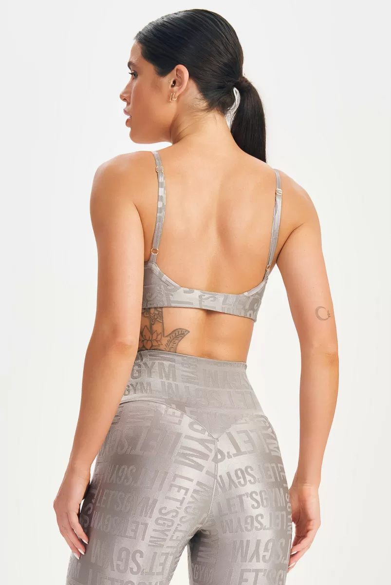 Lets Gym - Top Velvet Name Gray - 2627CZ Lets Gym - Top Velvet Name Gray - 2627CZ