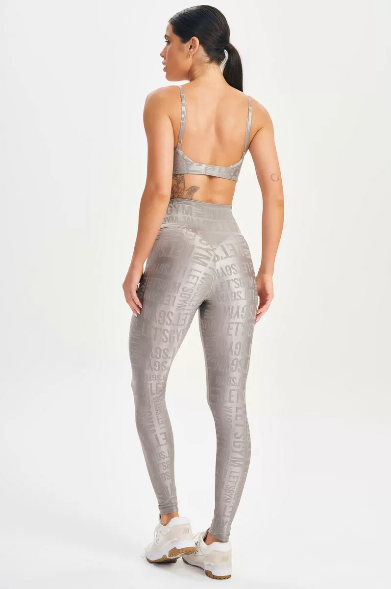 Lets Gym - Top Velvet Name Gray - 2627CZ Lets Gym - Top Velvet Name Gray - 2627CZ