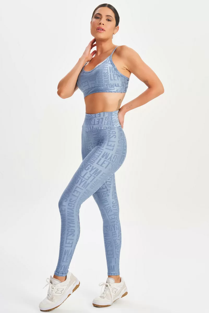 Lets Gym - Top Velvet Name Blue - 2627AZ Lets Gym - Top Velvet Name Blue - 2627AZ