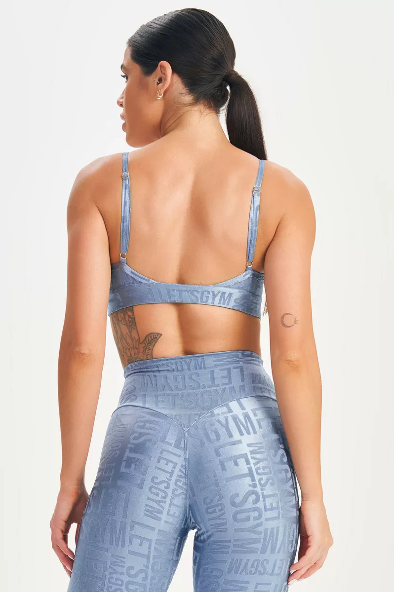 Lets Gym - Top Velvet Name Blue - 2627AZ Lets Gym - Top Velvet Name Blue - 2627AZ