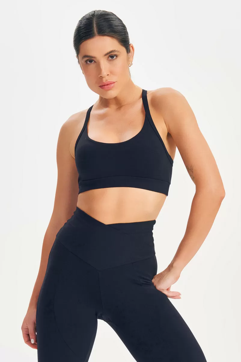 Lets Gym - Basic Fusion Black Top - 2616PT