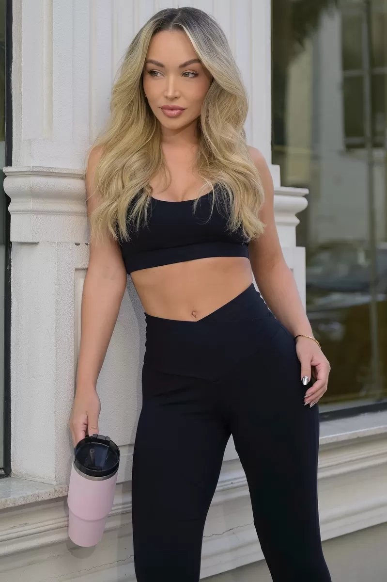 Lets Gym - Basic Fusion Black Top - 2616PT Lets Gym - Basic Fusion Black Top - 2616PT