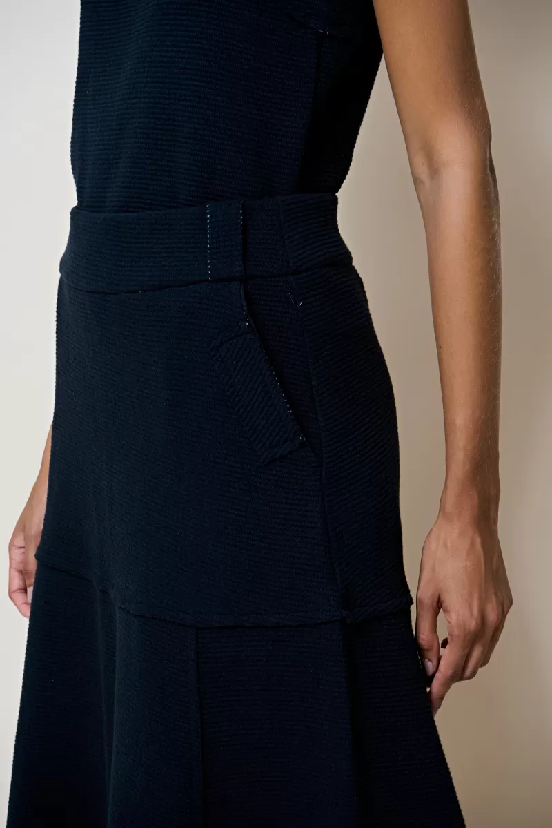 Hidrogênio - BLACK THREADED MIDI SKIRT - 20377001 Hidrogênio - BLACK THREADED MIDI SKIRT - 20377001