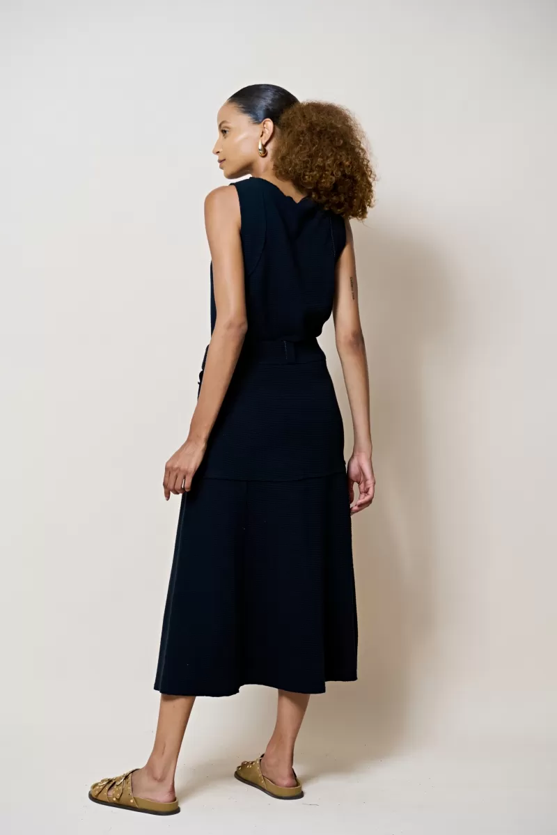 Hidrogênio - BLACK THREADED MIDI SKIRT - 20377001 Hidrogênio - BLACK THREADED MIDI SKIRT - 20377001