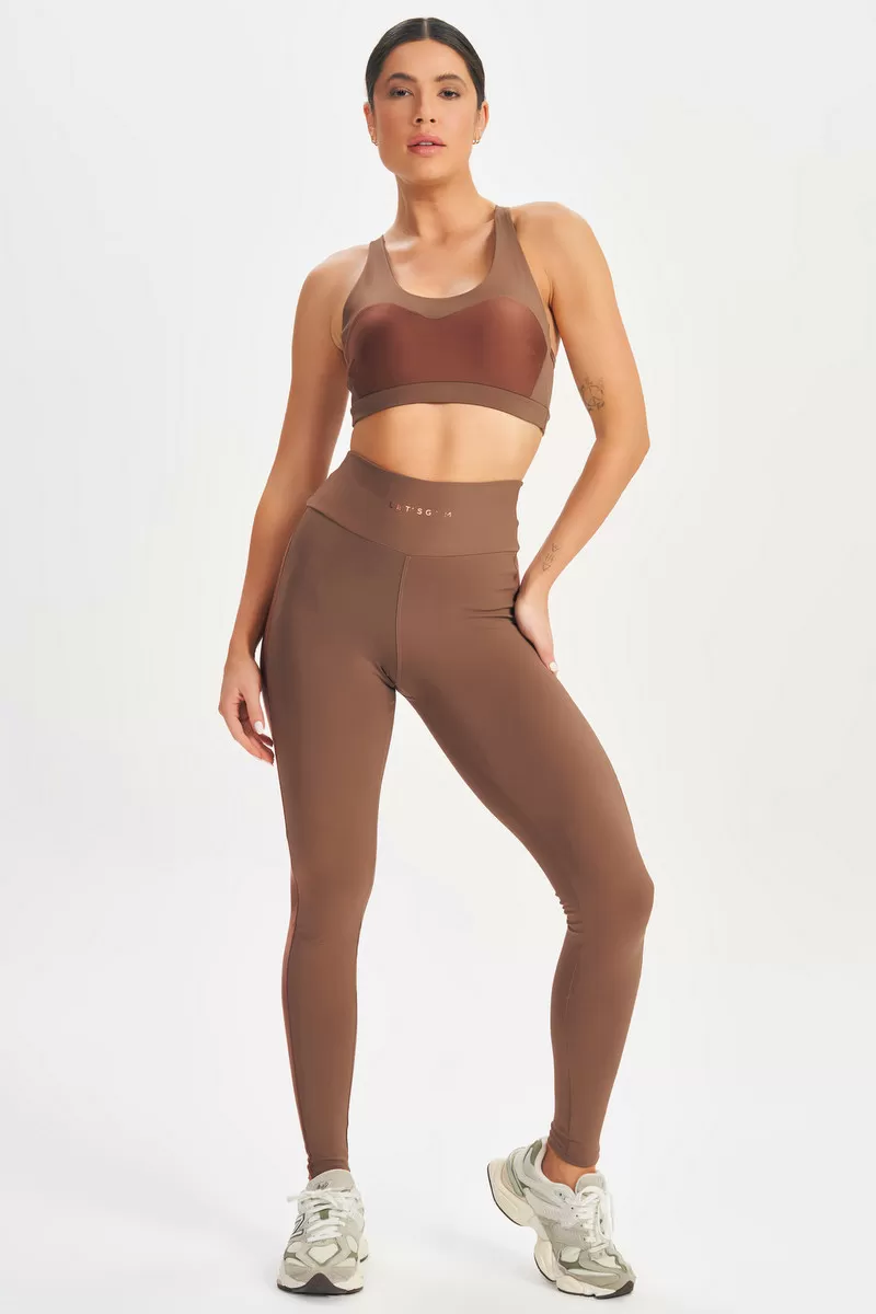 Lets Gym - Dark Brown Leggings - 2635MR
