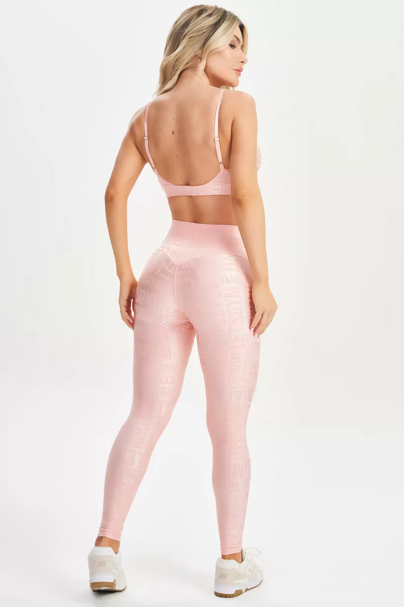 Lets Gym - Velvet Name Rose Leggings - 2628RS Lets Gym - Velvet Name Rose Leggings - 2628RS