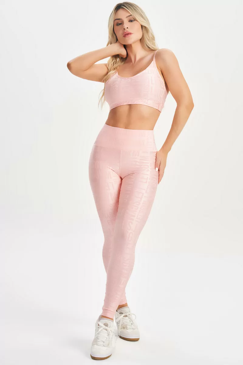 Lets Gym - Velvet Name Rose Leggings - 2628RS Lets Gym - Velvet Name Rose Leggings - 2628RS