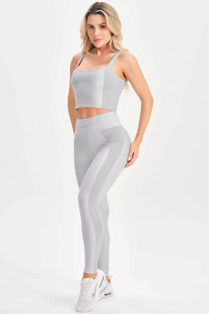 Lets Gym - Silver Contour Leggings - 2674PR