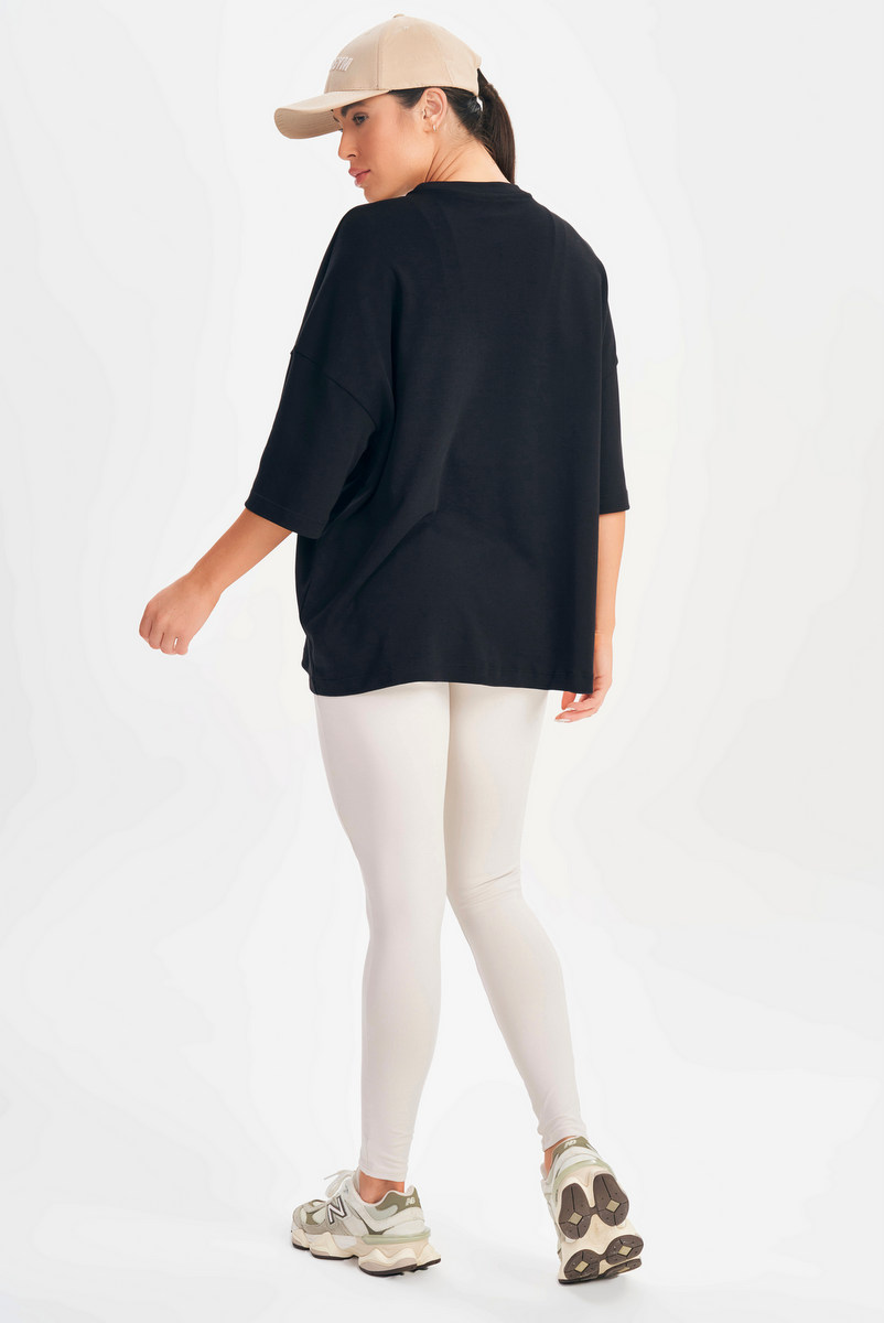 Lets Gym - Camiseta Oversized Basic Flex Preta - 2626PT - Lets Gym