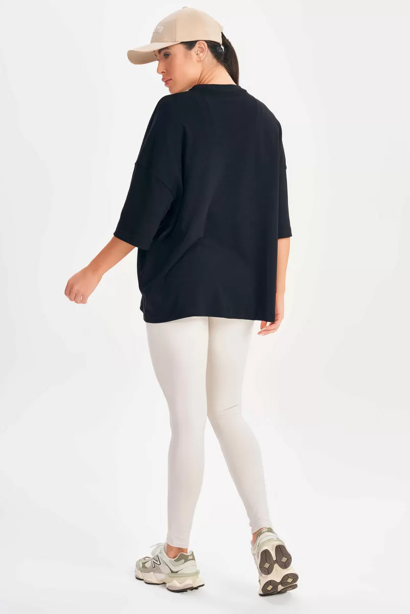 Lets Gym - Oversized Basic Flex Black T-Shirt - 2626PT Lets Gym - Oversized Basic Flex Black T-Shirt - 2626PT