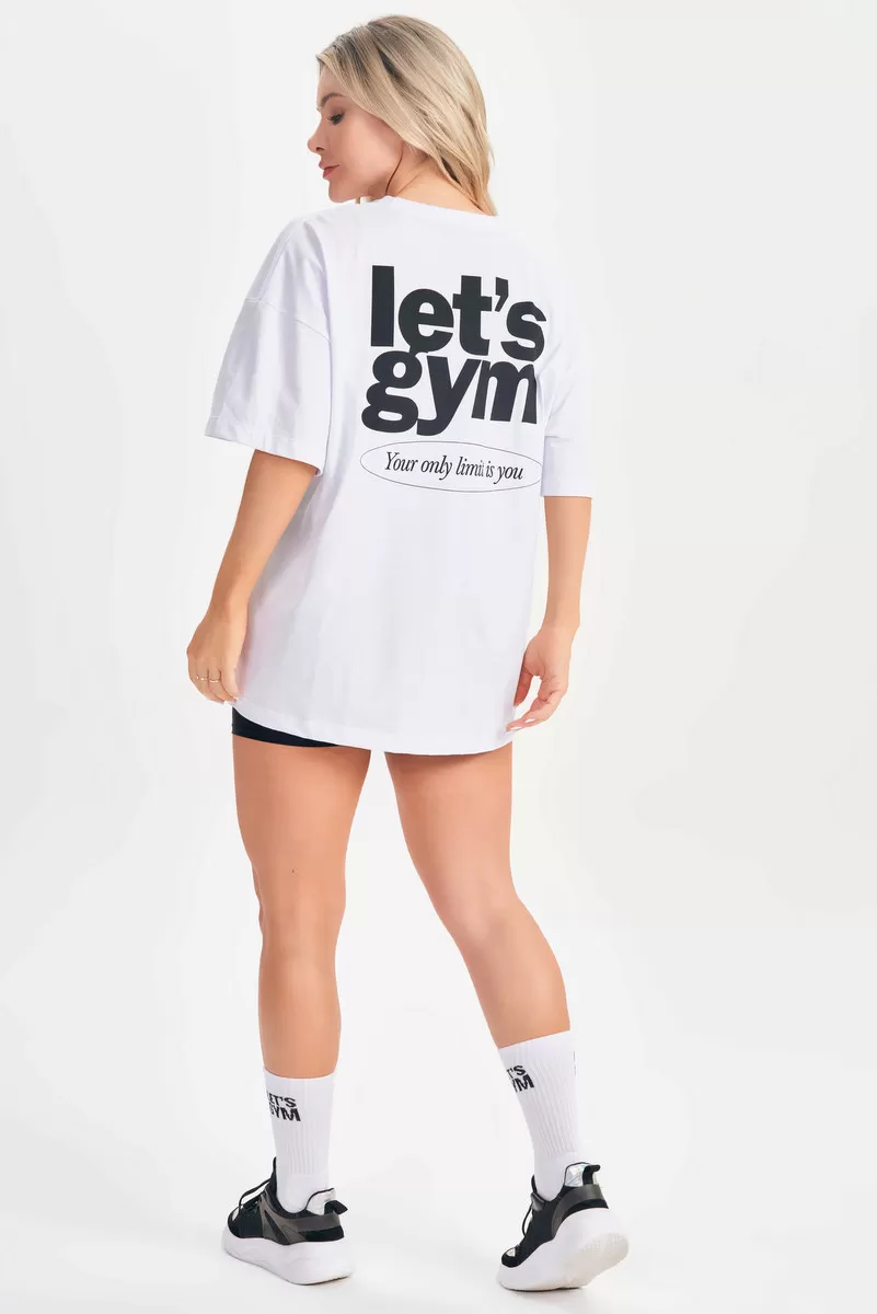 Lets Gym - Oversized T-Shirt Only Limit White - 2693BR Lets Gym - Oversized T-Shirt Only Limit White - 2693BR
