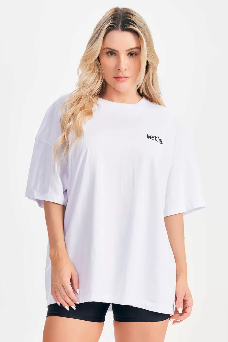 Lets Gym - Oversized T-Shirt Only Limit White - 2693BR