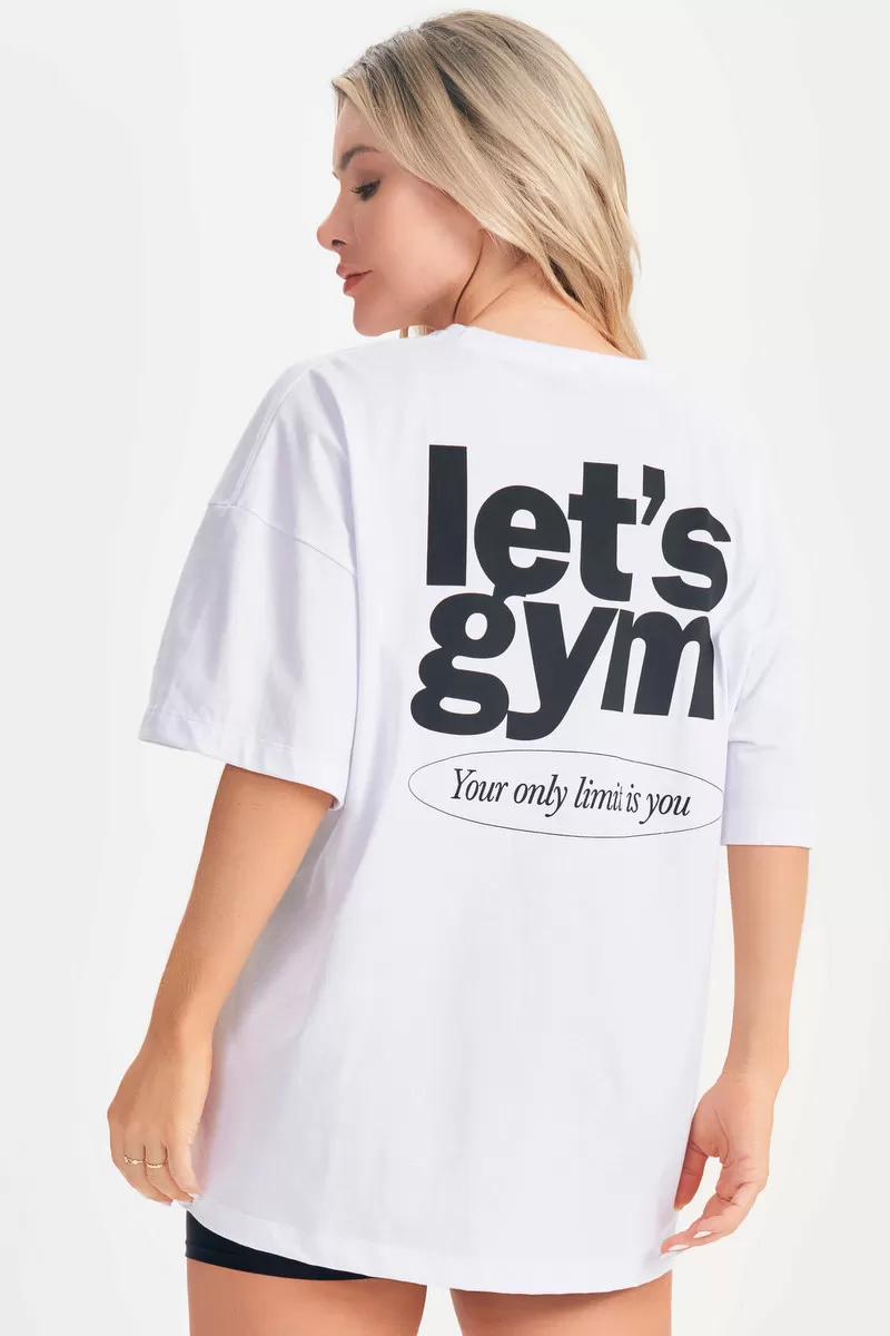 Lets Gym - Oversized T-Shirt Only Limit White - 2693BR Lets Gym - Oversized T-Shirt Only Limit White - 2693BR
