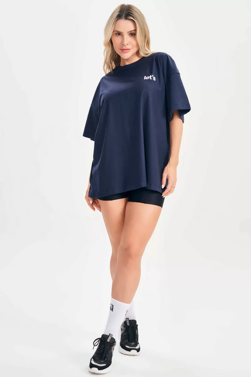 Lets Gym - Oversized T-Shirt Only Limit Blue - 2693AZ Lets Gym - Oversized T-Shirt Only Limit Blue - 2693AZ