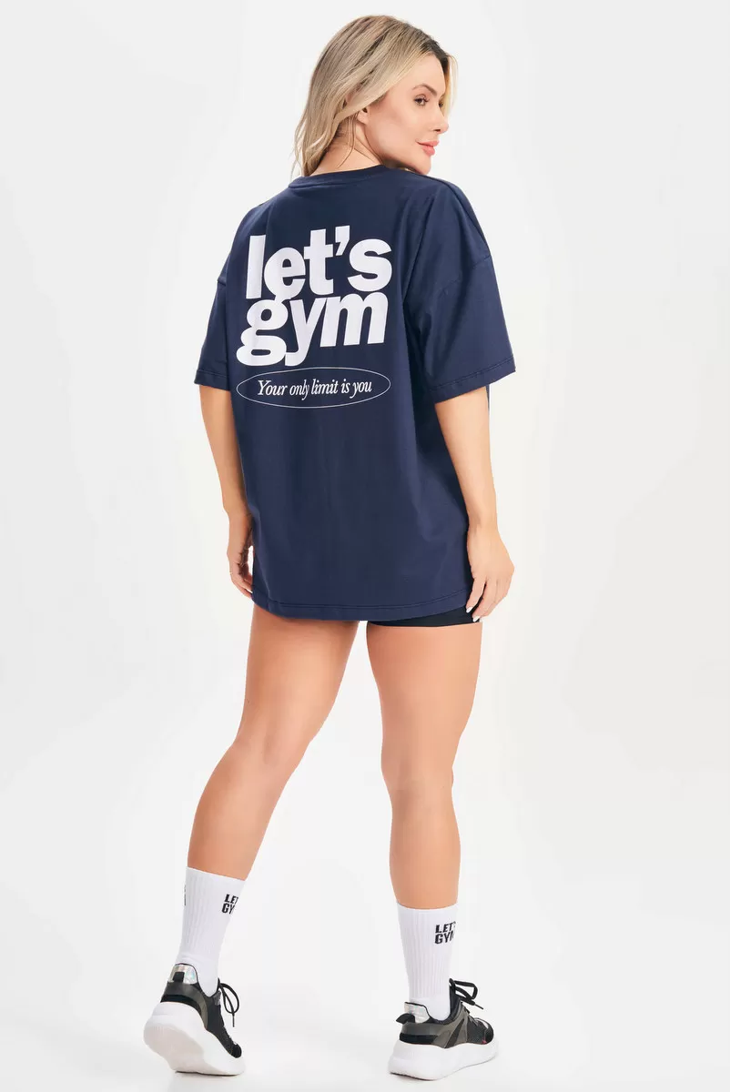 Lets Gym - Oversized T-Shirt Only Limit Blue - 2693AZ Lets Gym - Oversized T-Shirt Only Limit Blue - 2693AZ