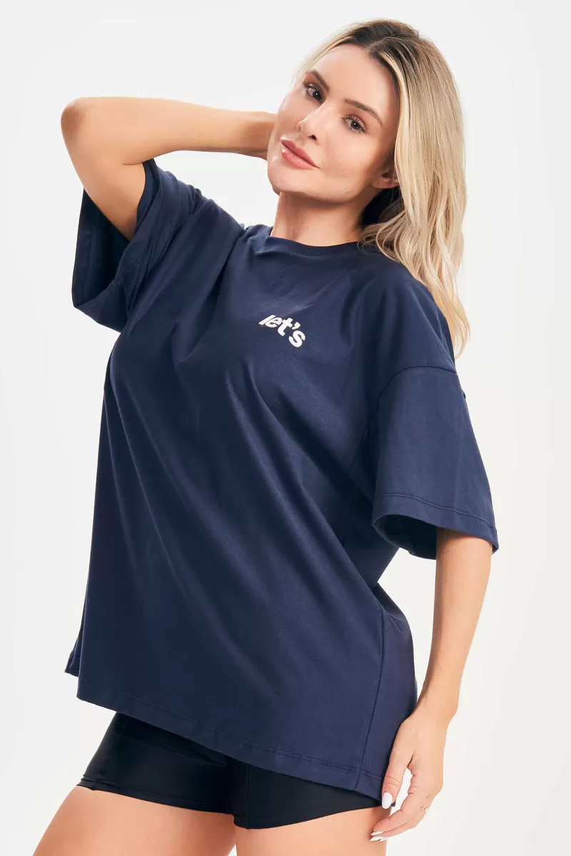Lets Gym - Oversized T-Shirt Only Limit Blue - 2693AZ Lets Gym - Oversized T-Shirt Only Limit Blue - 2693AZ