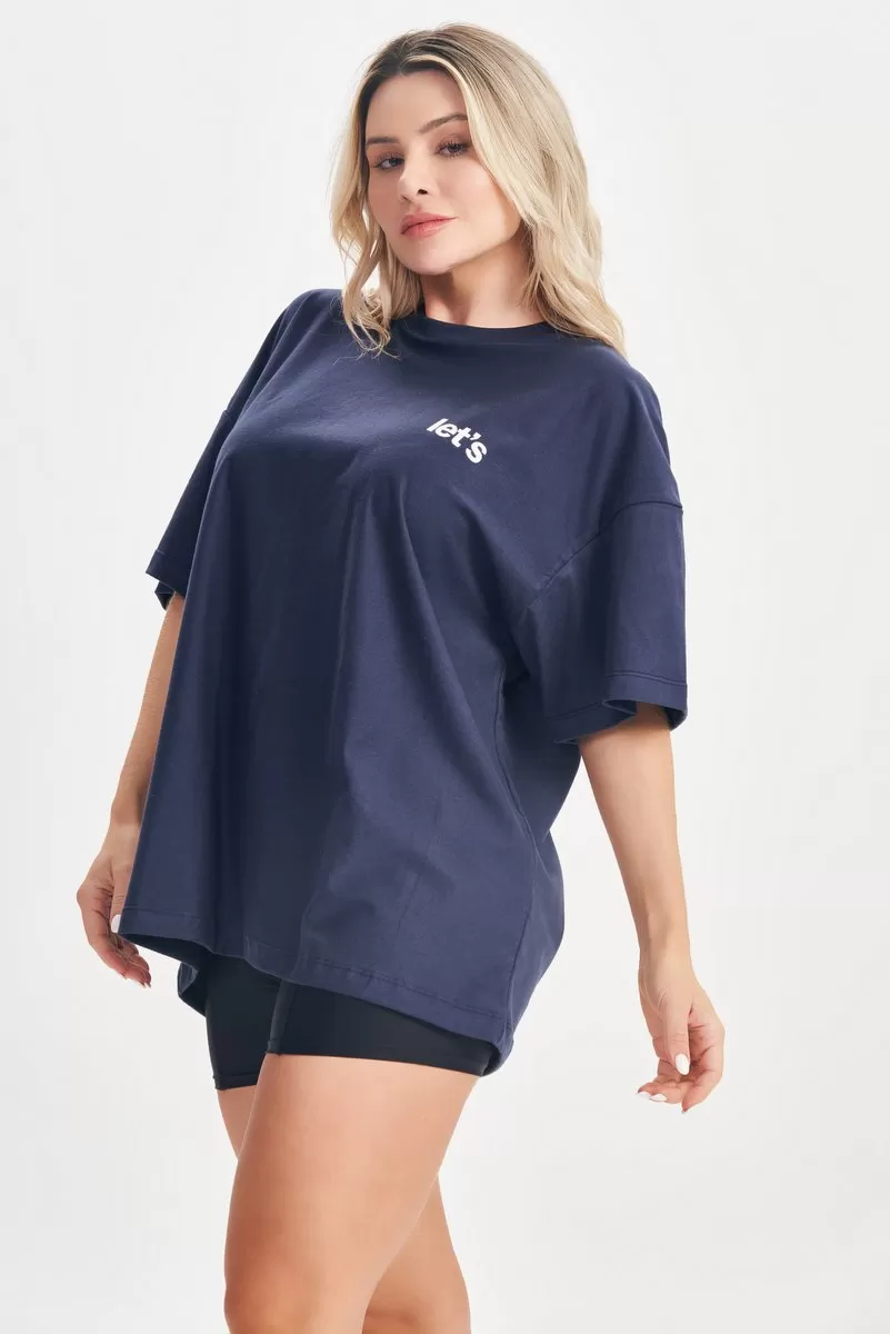 Lets Gym - Oversized T-Shirt Only Limit Blue - 2693AZ Lets Gym - Oversized T-Shirt Only Limit Blue - 2693AZ