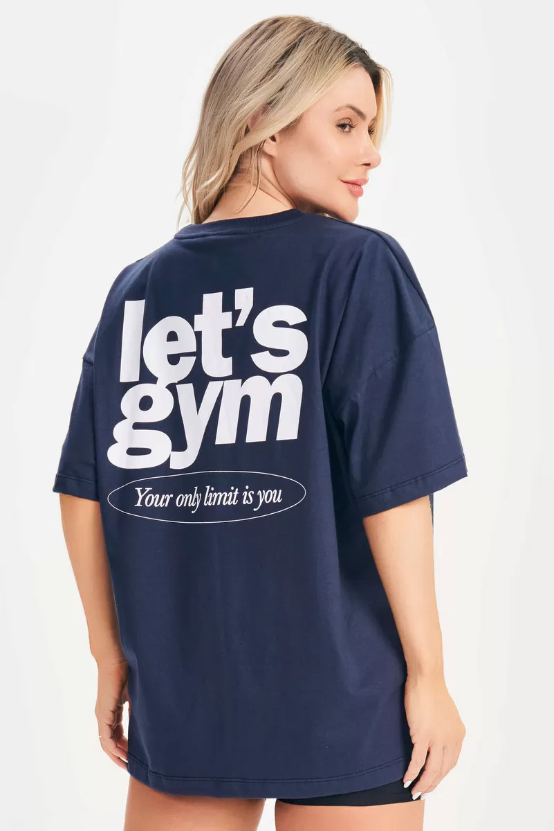 Lets Gym - Oversized T-Shirt Only Limit Blue - 2693AZ Lets Gym - Oversized T-Shirt Only Limit Blue - 2693AZ