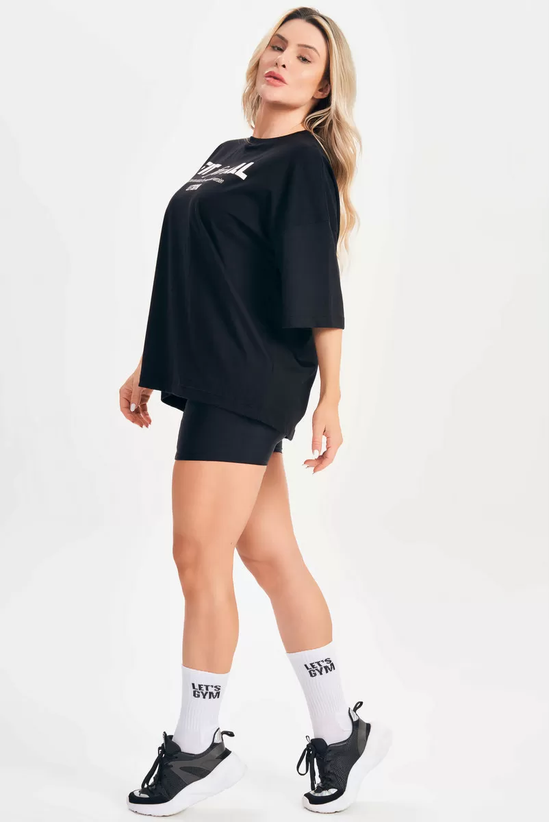 Lets Gym - Oversized T-Shirt Fit For All Black - 2694PT Lets Gym - Oversized T-Shirt Fit For All Black - 2694PT